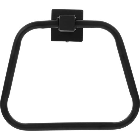 Elegant Stainless Steel Black Bathroom Towel Ring for Hand (1/5)