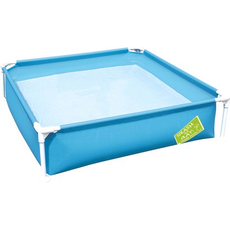Bestway – Piscine hors sol rectangulaire 122x122x30,5 cm – Matériau PVC 3 couches – Cadre en métal robuste – Installation rapide en 10 minutes (1/10)