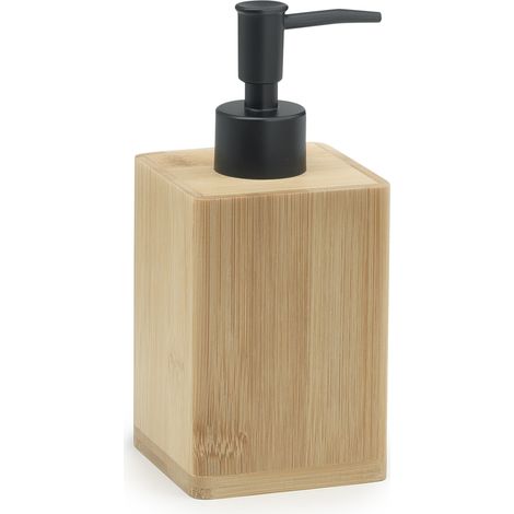 Dosasapone con erogatore in plastica nero in bambù BN80 Gedy serie BONNIE Naturale (1/2)