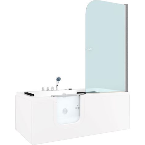 Seniorendusche Kombi Duschkabine Whirlpool Seniorenwanne mit Tür S15D-WP-TH-L-EC 160x85x215 cm MIT 2K Scheiben Versiegelung