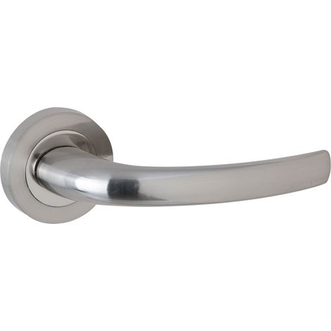 Manilla aluminio níquel satinado roseta redonda para puerta interior (1/3)