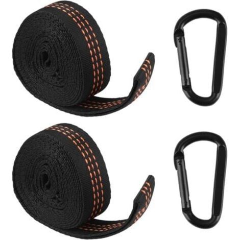 Juego de 2 correas para hamaca con mosquetones: fijación resistente para columpios (1/4)