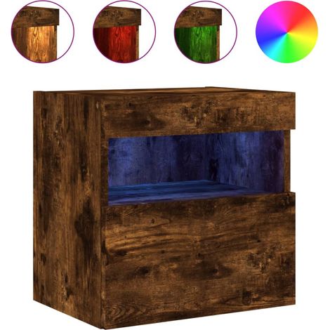Maison Exclusive - TV-Wandschrank mit LED-Leuchten Räuchereiche 4