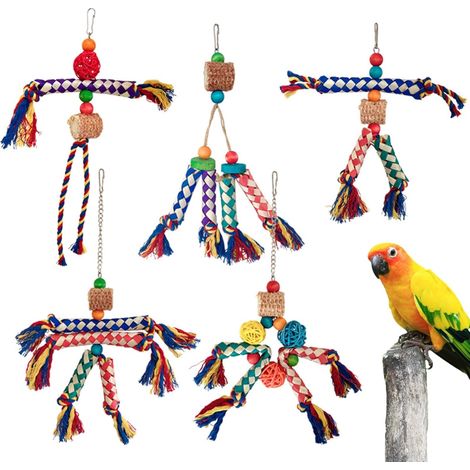 Jouets pour Perroquets - Corde à Mâcher Colorée pour Perroquets - Jeu (1/5)