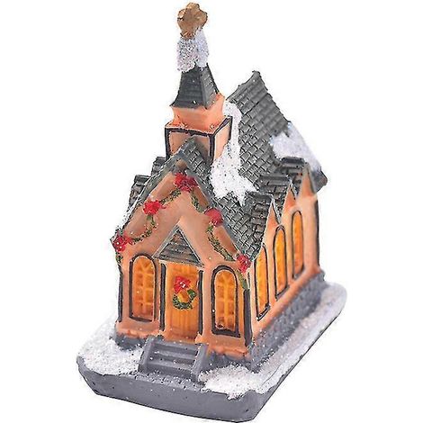 Weihnachtsszene aus Kunstharz mit LED-Beleuchtung, festliche Tischdekoration (1/4)