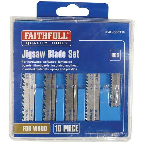 Faithfull Assorted Jigsaw Blade Set of 10 - Model FAIJBSET10