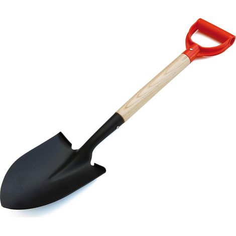 Pelle de camping - Manche en bois - Longueur 70 cm - Acier époxy - Fixations par rivets - Taille compacte - Idéal pour le camping