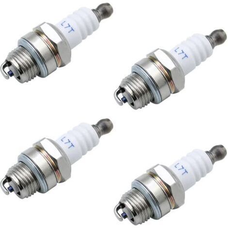 Lot de 4 bougies d'allumage L7T Universelles de Rechange l7t Bougie Tronconneuse Bougie D'allumage Remplacemen pour Tondeuse à Gazon Moteurs à 2 Temps (1/4)