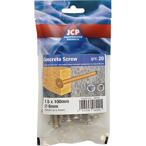 Jcp Fixings Concrete Screws Csk Hd 7.5 x 150mm - Box of 50 (1/2)