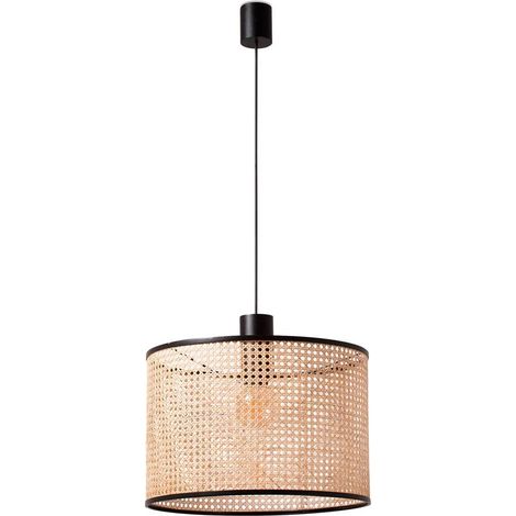 Faro MAMBO Lampada a sospensione semplice in rattan nero Ø450 (1/5)