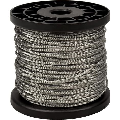 Metal Cable, 2 mm x 60 m Stainless Steel Cable Hanging Wire, Galvanized Stainless Steel Rope for Hanging Photo Frame, Cable Railing, Dogs. Can Hold Up to 380 LB (1/5)