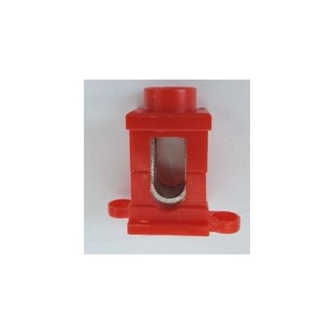 Borne de fixation à pattes rouge pour cable 25mm² 63A polycarbonate polyamide (à l'unité) serrage vis SIB ADR B0404402