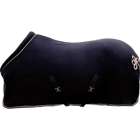 155 cm, marrone/rosaoro: Coperta in pile con chiusure in metallo modello Rosegold Glamour