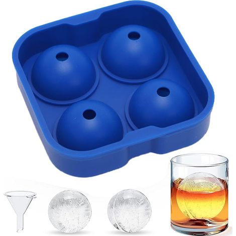 Kugelförmige Eisform – für Whisky und Cocktails – 6 Fächer – aus lebensmittelechtem Silikon – Maße: 12 x 12 x 5 cm (1/5)