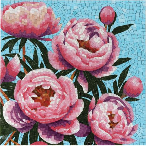 Mosaïque Peonies – 58×58 cm (1/5)