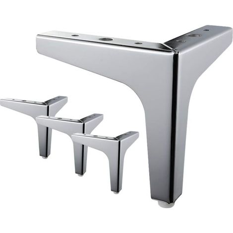 Bettbeine, Tischbeine aus Metall mit Schrauben und Bodenschutz für DIY-Möbel, Sofa, Sessel, Couch, Stuhl, 15 cm