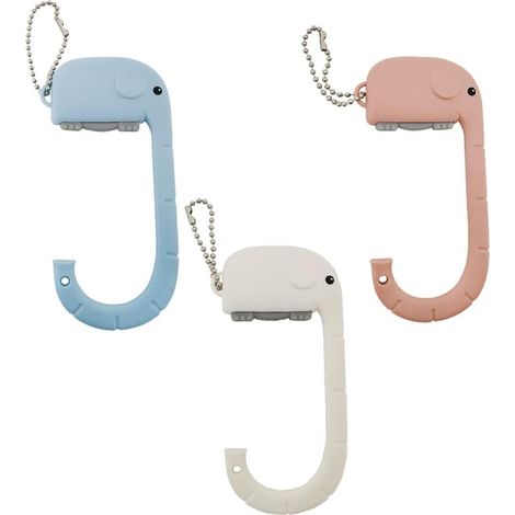 Lot de 3 crochets décoratifs pour sac de bureau Crochets pour suspendre sacs de table Crochet pour sac 11,6 x 5,8 cm Bleu, blanc, rose (1/5)