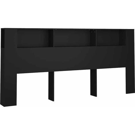 Maison Exclusive - Armoire de tête de lit Noir 220x18,5x104,5 cm (1/5)