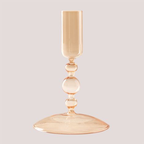 SKLUM Kerzenhalter aus Glas Piana                   Orangenmousse Pfirsich                