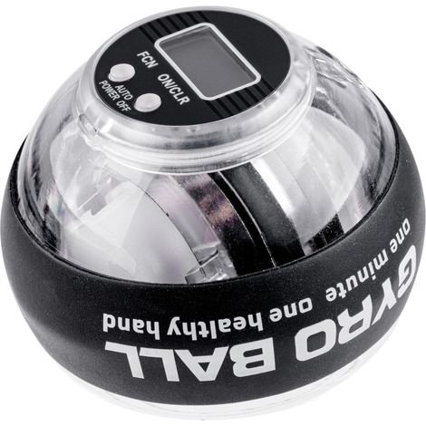 Powerball Gyroball, für Hand- und Unterarmtraining, LED-Beleuchtung, Schwarz
