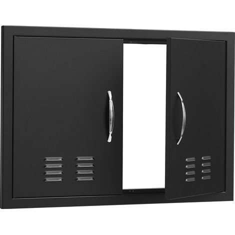 Porte d accès barbecue 762x533 mm double porte cuisine extérieure encastrée poignées aérations îlot de grillades (1/5)
