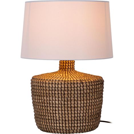 Lampe de table en herbe marine Ambala Ø 35cm - brun avec teinte blanche - 10551/81/73 (1/2)