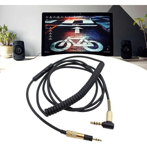Câble auxiliaire de remplacement plaqué or pour casque Sennheiser HD4.30/HD400/HD4.40 (1/4)