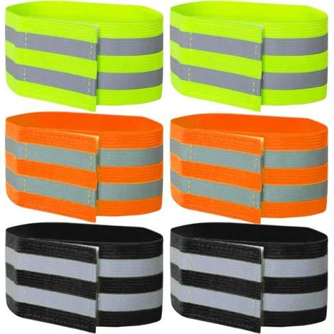 Bande réfléchissante (lot de 6) - Réflecteurs pour vêtements, vélo, pince pour pantalon, protection de pantalon - Réflecteurs pour activités de plein air, jogging, cyclisme (1/5)