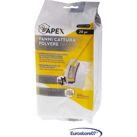 Apex panno usa e getta 'twister'  20 panni cm 23 x 38   cattura polvere (1/4)