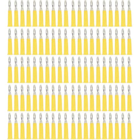 100 fiches bananes en alliage laiton-zinc et plastique ABS, soudées, pour batteries de camions, 4 mm