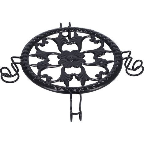Pot à plantes en fer forgé, support de table pour plante unique, étagère à fleurs style européen pour salon, balcon, intérieur, noir (1/5)