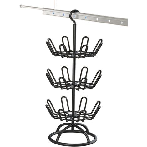 Schuhtrockner für Balkon/Haushalt, dreistöckig, schwarz (1/3)