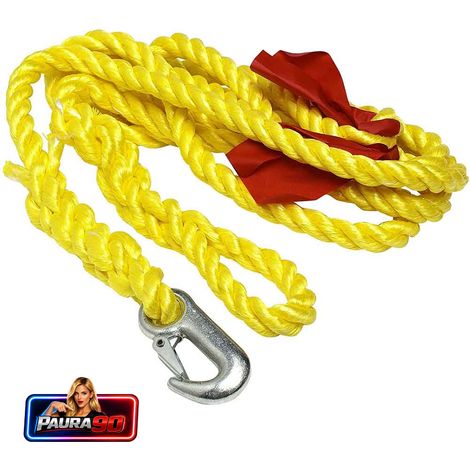Cinghia Corda da Traino SOS Auto Cavo Rimorchio in Nylon 3,6mt 2000Kg 2 Ganci (1/5)