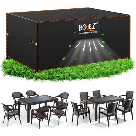 Housse de protection pour meubles de jardin 125x63x74cm, imperméable, respirante, tissu Oxford 420D (1/5)
