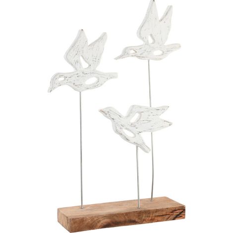DKD Home Decor Figurine Oiseaux Marron Blanc 32x10x51 cm (1/3)