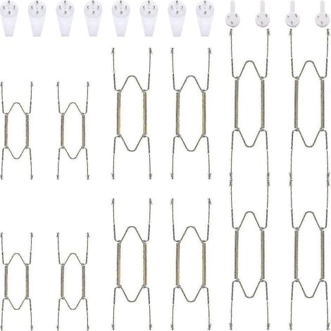 Lot de 12 supports invisibles pour assiettes murales en acier inoxydable