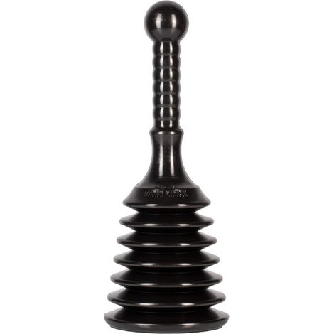 Tête en caoutchouc noir, manche en plastique, ventouse de toilette puissante pour déboucher les canalisations. (1/5)