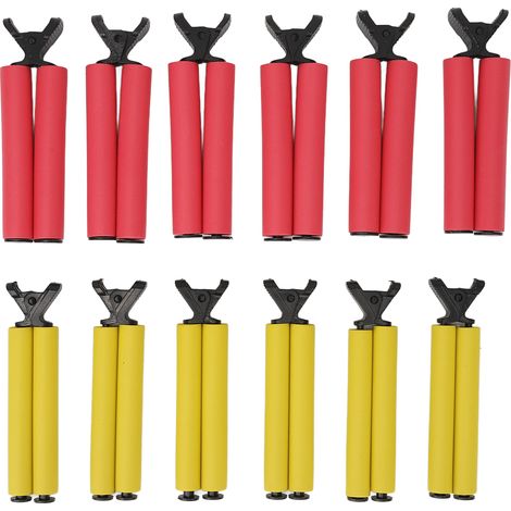 12 pinces isolantes pour bigoudis chauds, clips de fixation pour permanente, éponge de coiffure salon maison coiffeur (1/5)