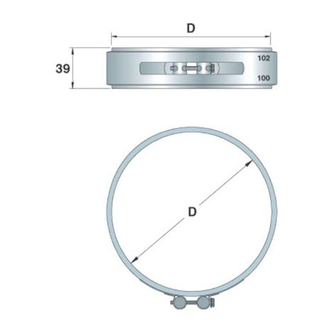 Collier de tube en inox, ø 400 mm - VIRTUS