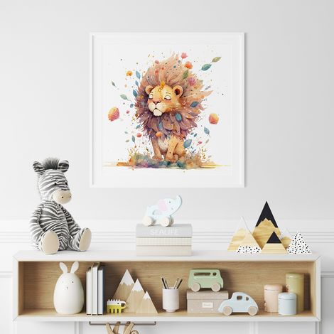 Poster / Affiche carrée Enfants - Lion - 50x50 cm (1/3)