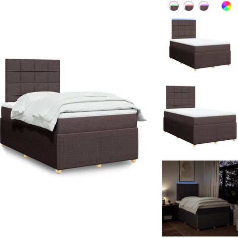Sommier à lattes de lit avec matelas Marron foncé 120x200 cm - Sommier À Lattes De Lit - Sommiers À Lattes De Lit - Lit - Meuble De Chambre À Coucher (1/5)