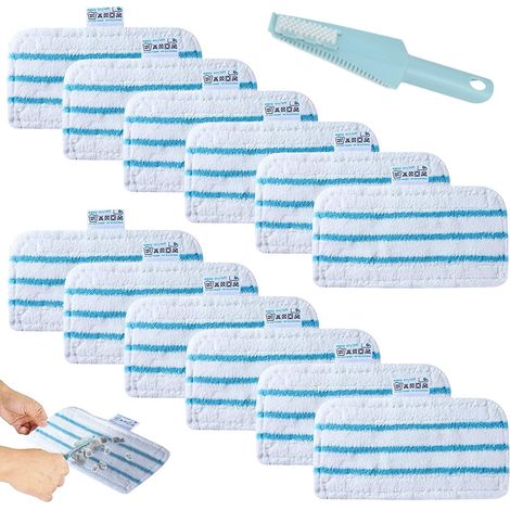 12 Pièces Lingette Patin Balai Vapeur pour Black et Decker Steam Mop, Serpillere Microfibre Balais Vapeur Compatible pour Black and Decker FSM1616 FSM1630 FSMH13e10 FSMH13e5 FSM1615 FSMP20 FSM1620 (1/5)
