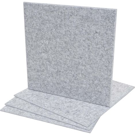 [NEUWERTIG] 4er-Set Akustikwandpaneel HHG-572, Wandpaneele Akustikplatten, schalldämmend 1qm Fläche 50x50cm hellgrau