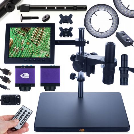 Rosfix Earth Pro MCEP-0,5X Digitalmikroskop + 8-Zoll-Display + Griff + einstellbare 56xLED-Beleuchtung + Tucana Pro-Kamera
