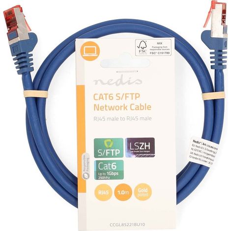 Nedis CAT6-Netzwerkkabel / RJ45 Stecker / RJ45 Stecker / S/FTP / 1.00 m / Rund / LSZH / Blau / Label
