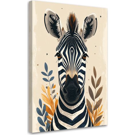 Image sur Toile, Zèbre animaux safari Afrique,30x45 (1/4)