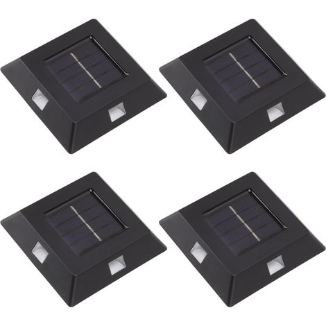 Lot de 4 appliques solaires murales LED pour extérieur, jardin, cour ou maison. (1/5)