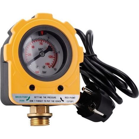 Pressostato, unità di controllo della pressione 220V 10 bar, interruttore elettronico per pompa dell'acqua (spina UE), pompa automatica (1/4)