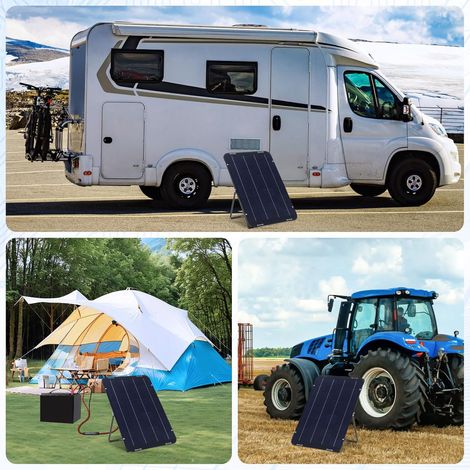 Kit pannello solare Toivize da 12W 18V con caricabatterie, impermeabile IP65 e regolatore di carica, ideale per camper e serre. (1/4)
