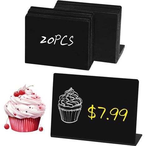 20 Mini vassoi lavagna (con base) - Cartellini prezzo lavagna - Buffet, feste, ristoranti, pasticcerie (1/5)